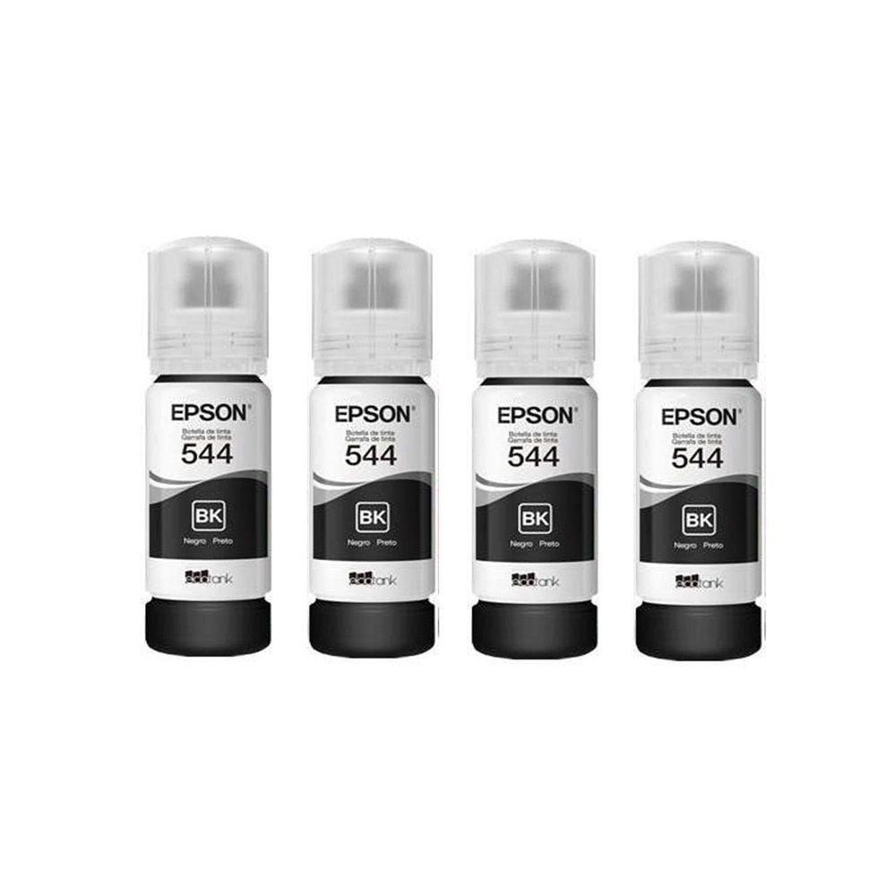 Kit 4 Tintas Epson 544 T544 Preto Original Para Impressora L-3110 L-3150 L-3250 - Refill - 1