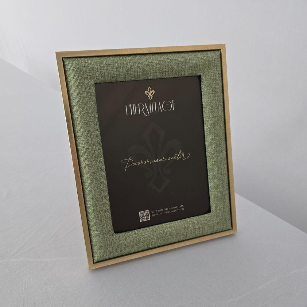 Porta Retrato Mdf - Linho Verde - Dourado 10 X 15cm - 4