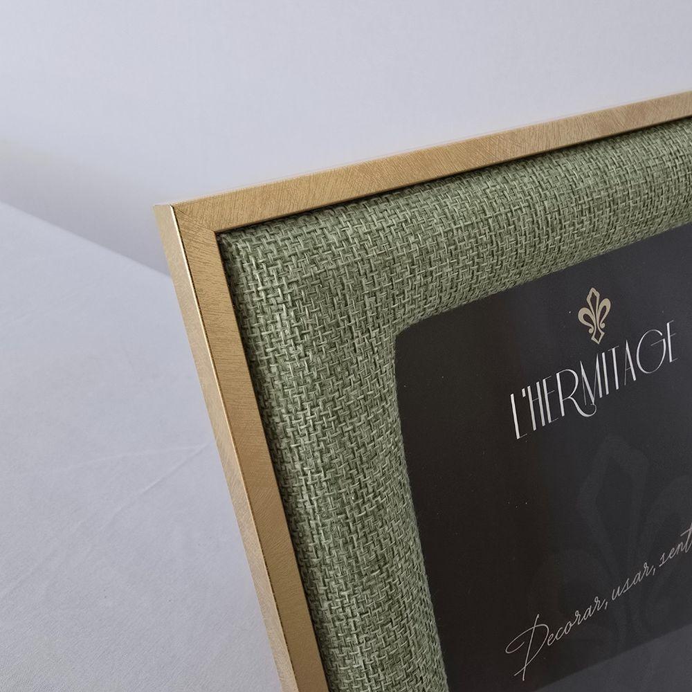 Porta Retrato Mdf - Linho Verde - Dourado 10 X 15cm - 6