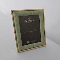 Porta Retrato Mdf - Linho Verde - Dourado 10 X 15cm