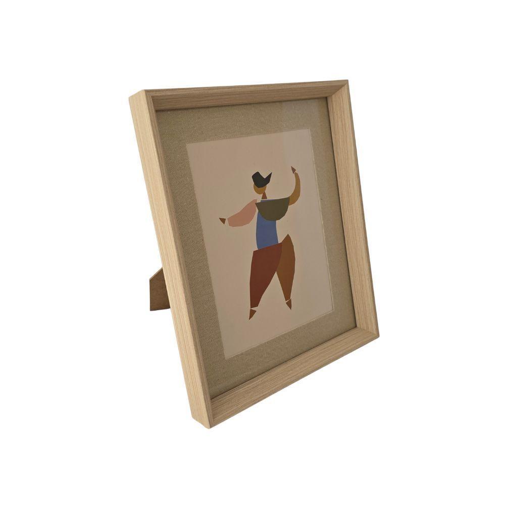 Porta Retrato Madeira Borda Interna Linho 15 X 20cm - 1