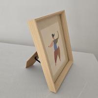 Porta Retrato Madeira Borda Interna Linho 15 X 20cm