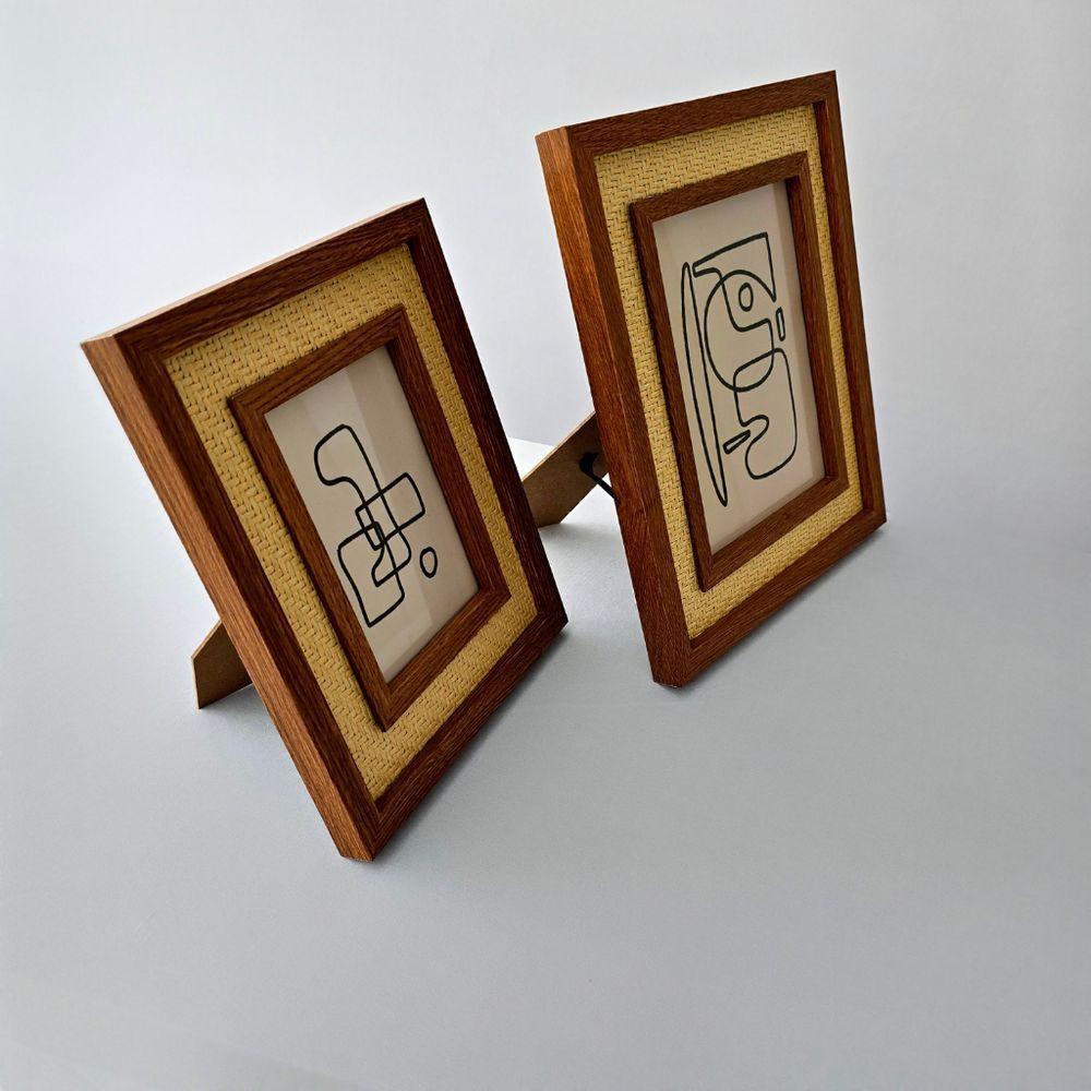 Porta Retrato Madeira - Borda Rattan 15 X 20cm - 5