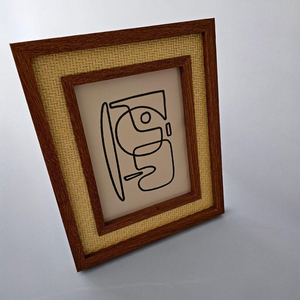 Porta Retrato Madeira - Borda Rattan 15 X 20cm - 7