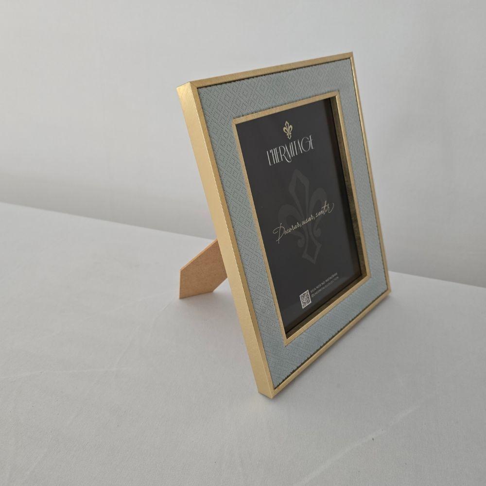 Porta Retrato Ps - Veludo Azul - Dourado 10 X 15cm - 3