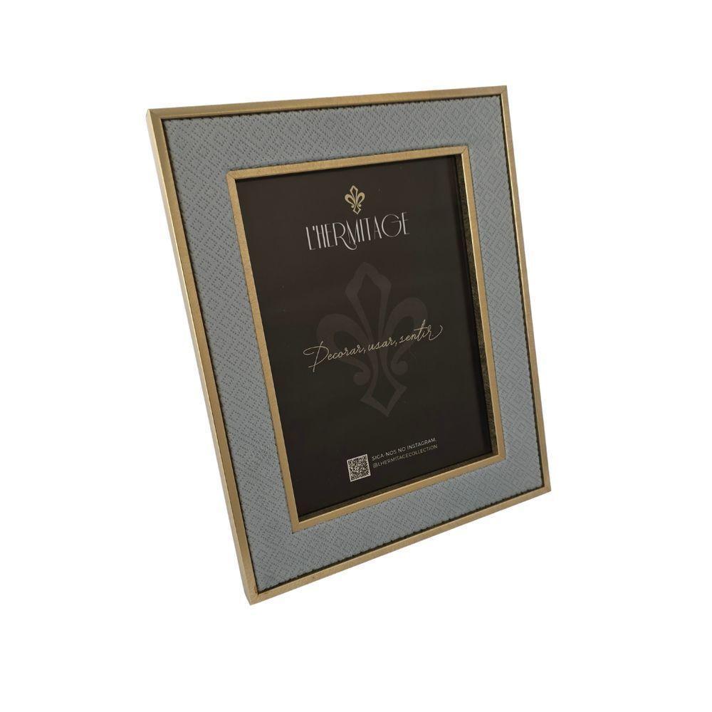 Porta Retrato Ps - Veludo Azul - Dourado 10 X 15cm - 4