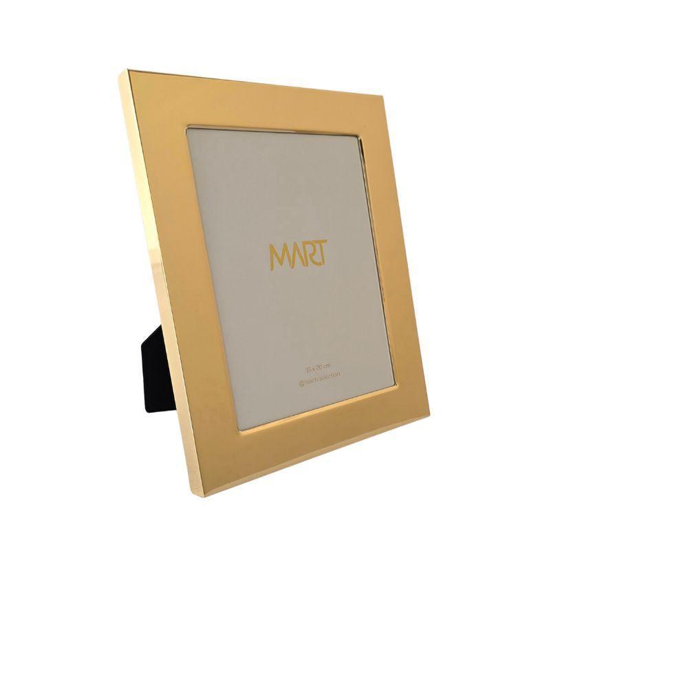 Porta Retrato Metal Dourado - Borda Larga 15 X 20cm - 1