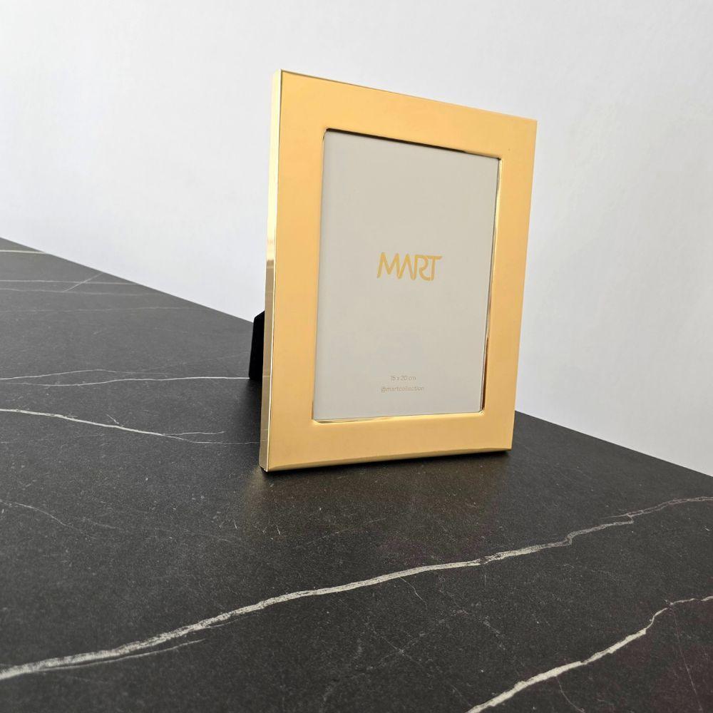 Porta Retrato Metal Dourado - Borda Larga 15 X 20cm - 2