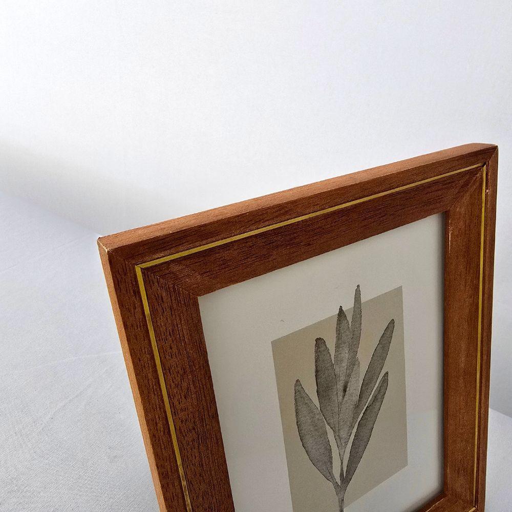 Porta Retrato Madeira Nobre- Fio Dourado 15 X 20cm - 4