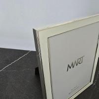 Porta Retrato Metal Prata - Borda Branca 15 X 20cm