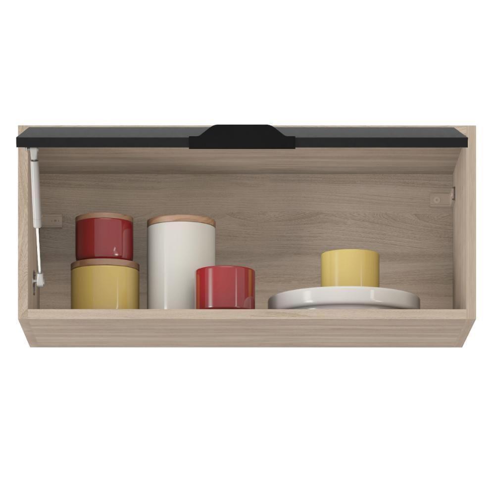 Armario Aereo Firenze Para Cozinha Com 1 Porta Basculante Avena/grafito - 3