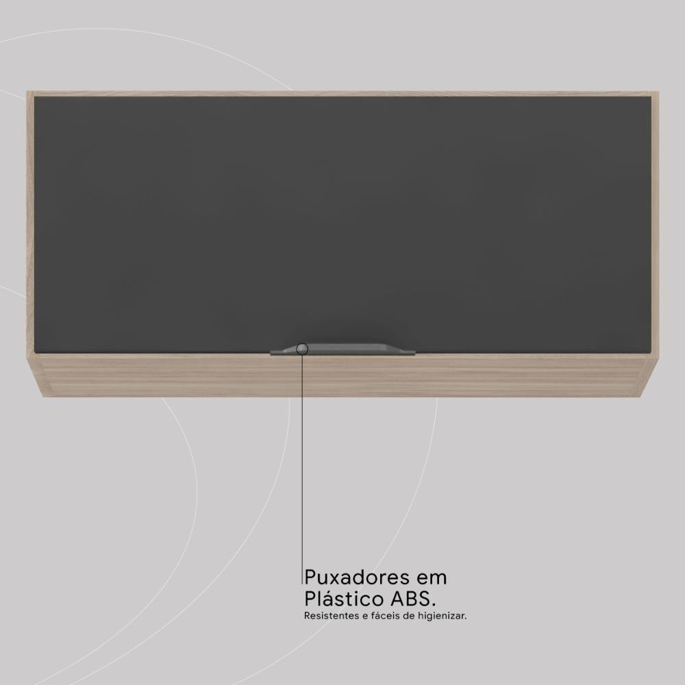 Armario Aereo Firenze Para Cozinha Com 1 Porta Basculante Avena/grafito - 5