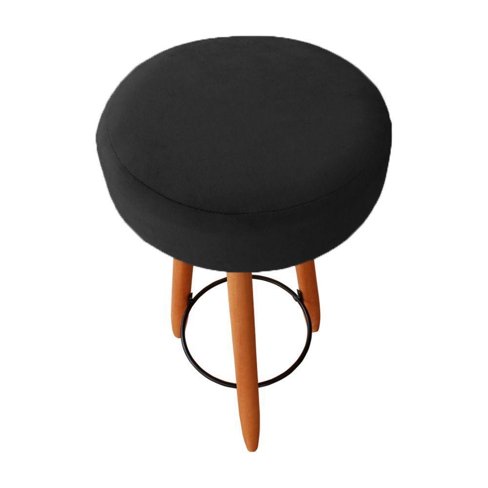 Kit Duas Banqueta Alta Para área Gourmet Balcão Pés Palito Courino Grafite Eli Móveis E Decoração - 3