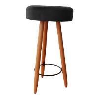 Kit Duas Banqueta Alta Para área Gourmet Balcão Pés Palito Courino Grafite Eli Móveis E Decoração - 2