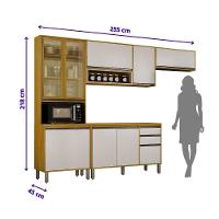 Cozinha Completa Nala Cristaleira 4 Pçs 9 Portas Mobilihouse Cinamomo/off White - 3