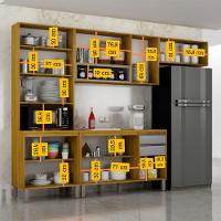 Cozinha Completa Nala Cristaleira 4 Pçs 9 Portas Mobilihouse Cinamomo/off White