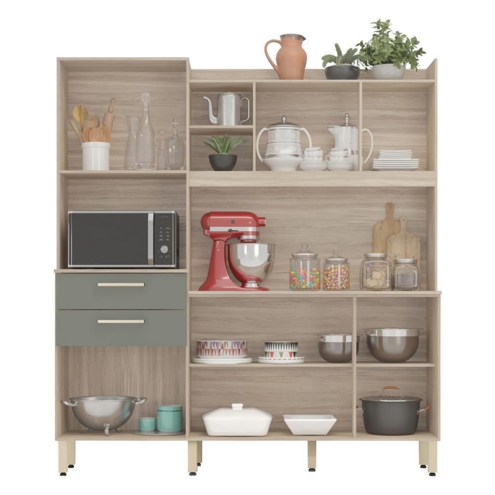 Armario De Cozinha Select Com 6 Portas E 2 Gavetas Avena/menta - 8