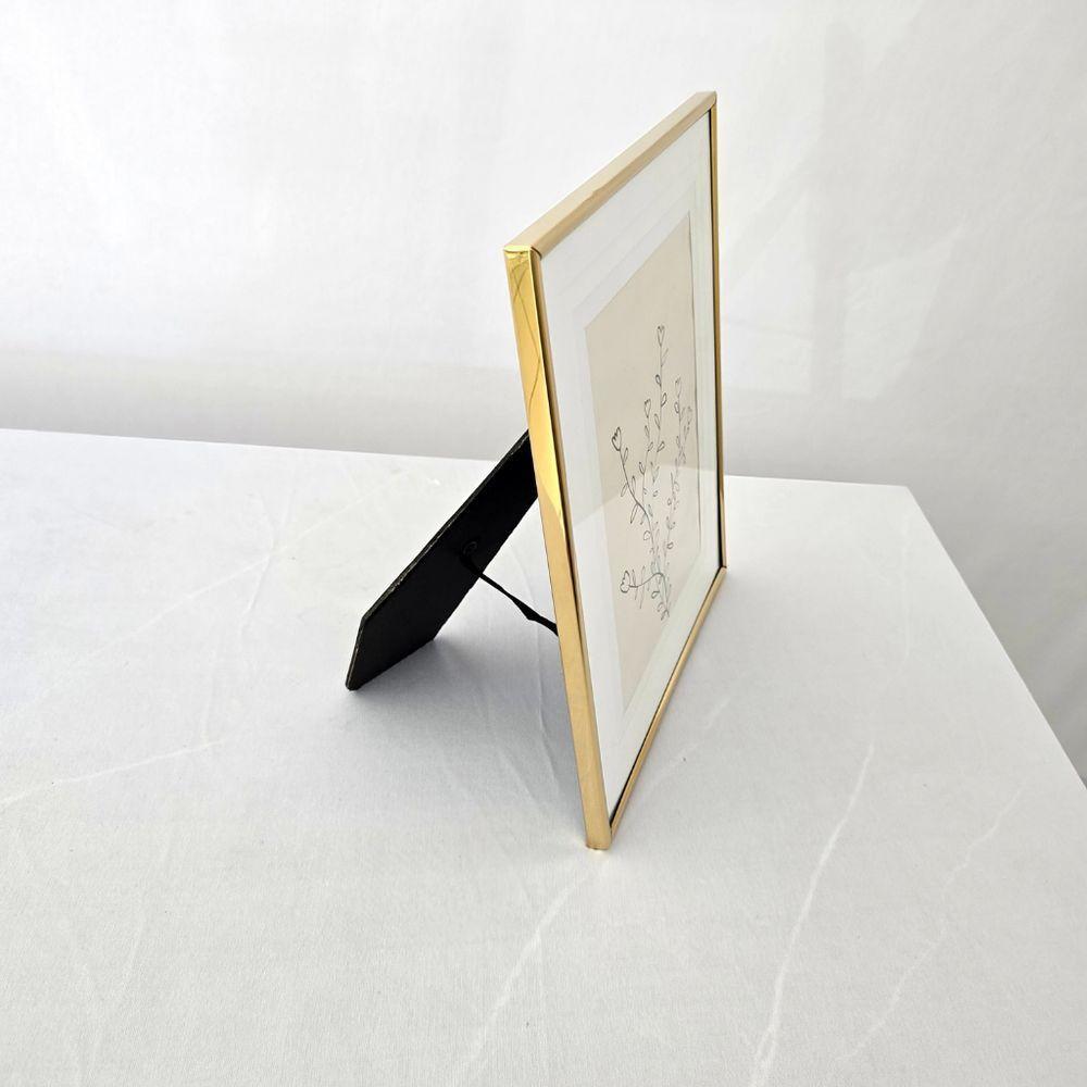 Porta Retrato Metal Slim - Dourado - Borda Interna 20 X 25cm - 7