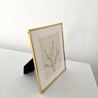 Porta Retrato Metal Slim - Dourado - Borda Interna 20 X 25cm - 2