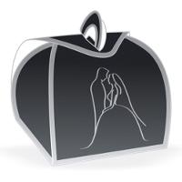 Embalagem Para Bem Casado Estampada Casal Prata - 12 Un - 1