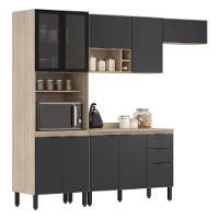 Armario De Cozinha Firenze Com 10 Portas E 2 Gavetas Avena/grafito - 2