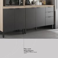 Armario De Cozinha Firenze Com 10 Portas E 2 Gavetas Avena/grafito - 8