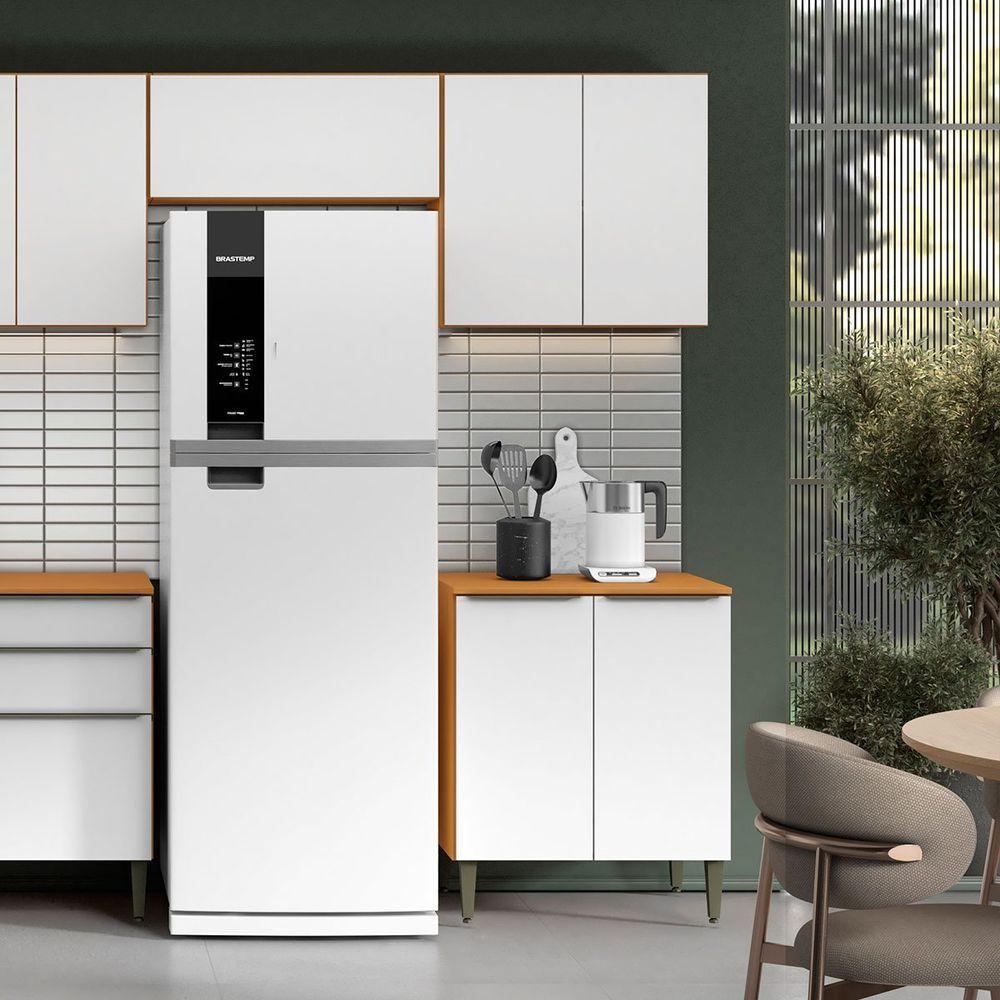 Conjunto Armário Aéreo E Balcão 100% Mdf 2 Portas 70cm Luna Cinamomo/branco - 4