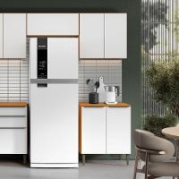 Conjunto Armário Aéreo E Balcão 100% Mdf 2 Portas 70cm Luna Cinamomo/branco - 4