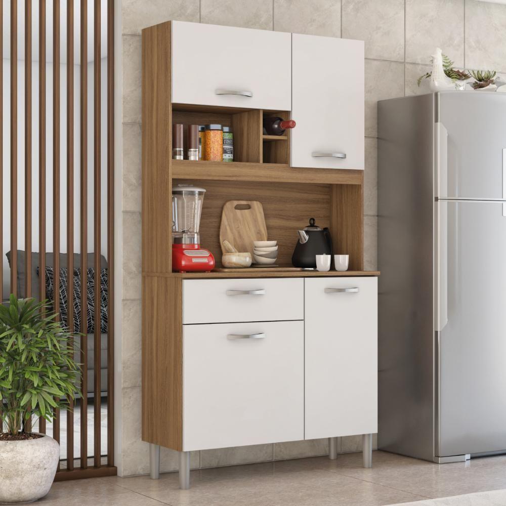 Armario De Cozinha Malta Com 4 Portas E 1 Gaveta Amendola/branco - 3
