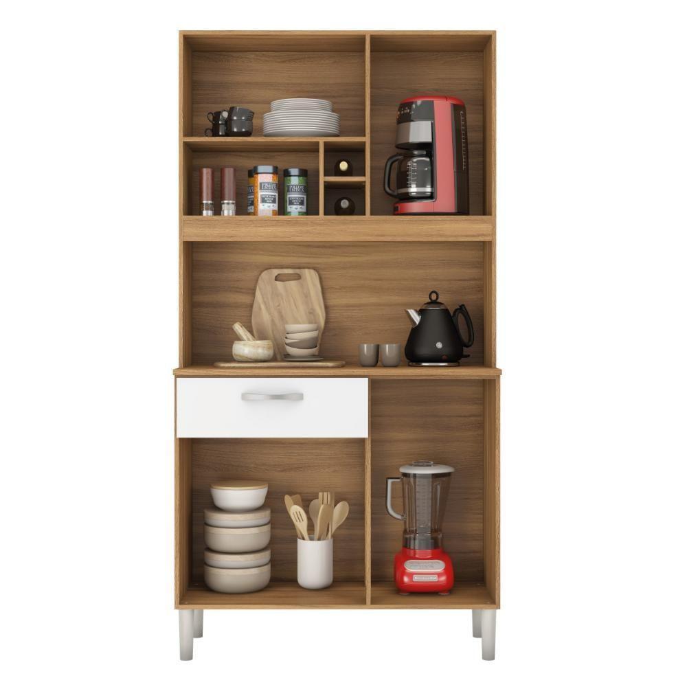 Armario De Cozinha Malta Com 4 Portas E 1 Gaveta Amendola/branco - 4