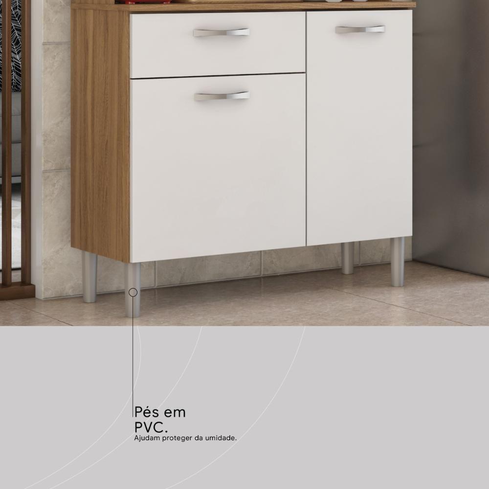 Armario De Cozinha Malta Com 4 Portas E 1 Gaveta Amendola/branco - 7