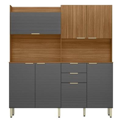 Armario De Cozinha Pitaya Com 7 Portas E 2 Gavetas Amendola/grafito Prime Tx