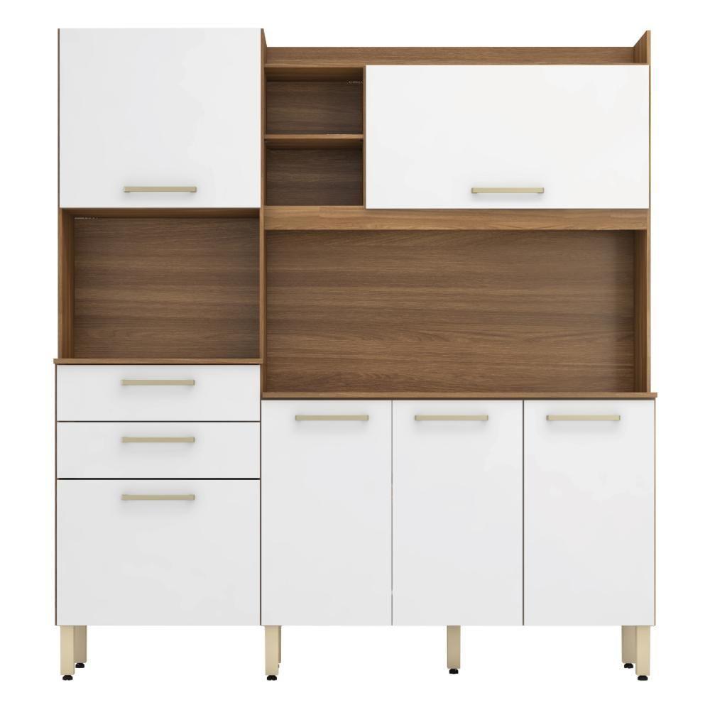 Armario De Cozinha Select Com 6 Portas E 2 Gavetas Amendola/branco - 1