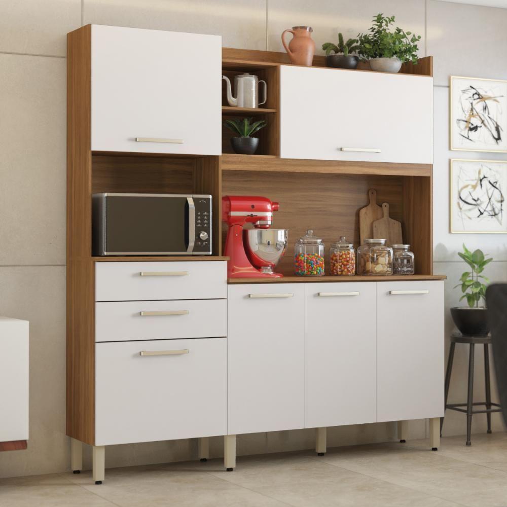 Armario De Cozinha Select Com 6 Portas E 2 Gavetas Amendola/branco - 3