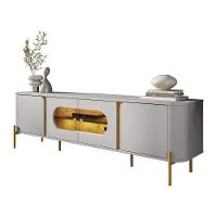 Rack Juquehy Tv 75 Polegadas Com 4 Portas E Pés Em Aço Off White/naturale - 1