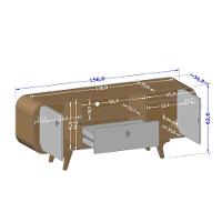 Rack Noronha Tv 55 Polegadas Com Pés De Madeira Maciça Naturale/pistache - 4