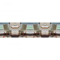 Jogo 04 Cadeiras De Jantar Estofada Cozinha Paris Suede Bege Eli Móveis - 1