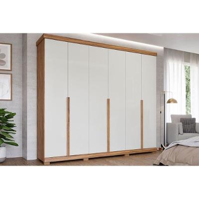 Guarda Roupa Casal 6 Portas E 6 Gavetas Com Pés Guarapari Cinamomo/off White - Panan