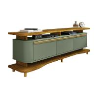 Rack Guarapari Tv 75 Polegadas Com Pés De Madeira Maciça Naturale/pistache - 2