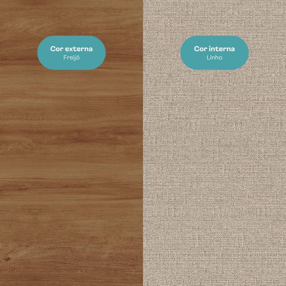 Guarda Roupa Casal Com Espelho 4 Portas Roma Carraro Freijó - 5