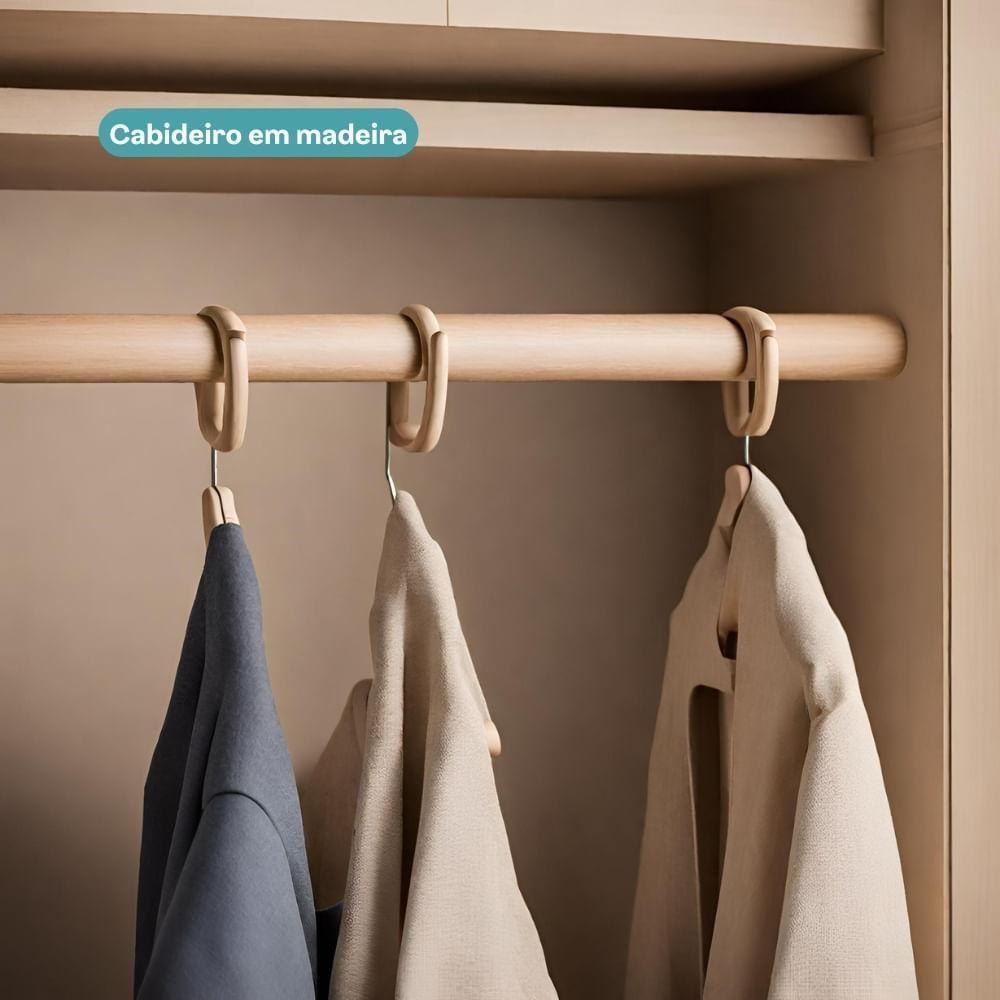 Guarda Roupa Casal Com Espelho 4 Portas Roma Carraro Freijó - 6