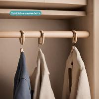 Guarda Roupa Casal Com Espelho 4 Portas Roma Carraro Freijó - 6