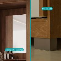 Guarda Roupa Casal Com Espelho 4 Portas Roma Carraro Freijó - 7