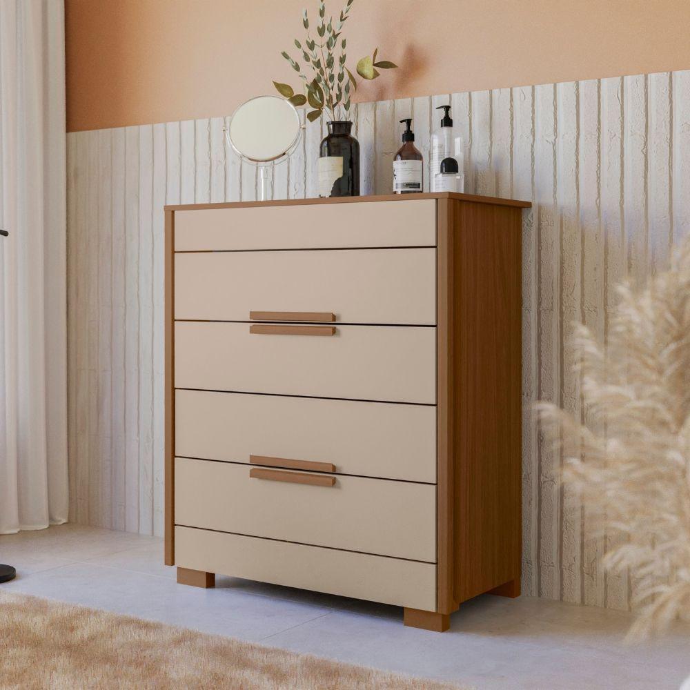 Cômoda Dhara 4 Gavetas Carvalho Fendi Moval - 5