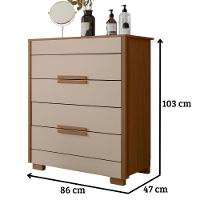 Cômoda Dhara 4 Gavetas Carvalho Fendi Moval - 2