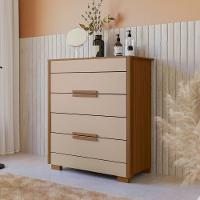 Cômoda Dhara 4 Gavetas Carvalho Fendi Moval - 5