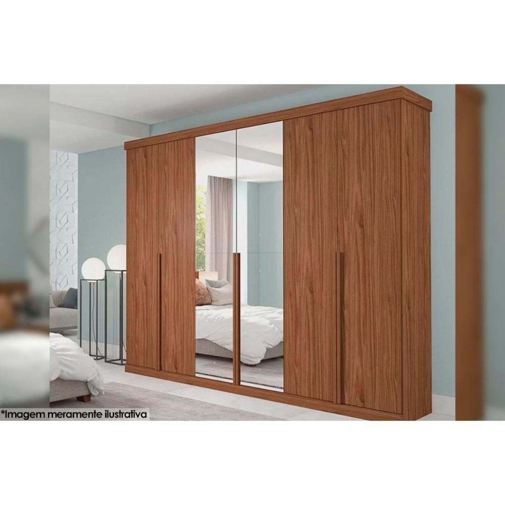 Guarda Roupa Casal 6 Portas 2 Espelhos E 6 Gavetas Guarapari Cinamomo/off White - Panan - 5