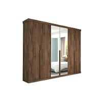 Guarda Roupa Casal 6 Portas 2 Espelhos E 6 Gavetas Guarapari Cinamomo/off White - Panan - 6