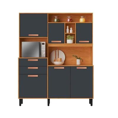 Kit De Cozinha Itatiaia 6 Portas 2 Gavetas Grafite Nápoles