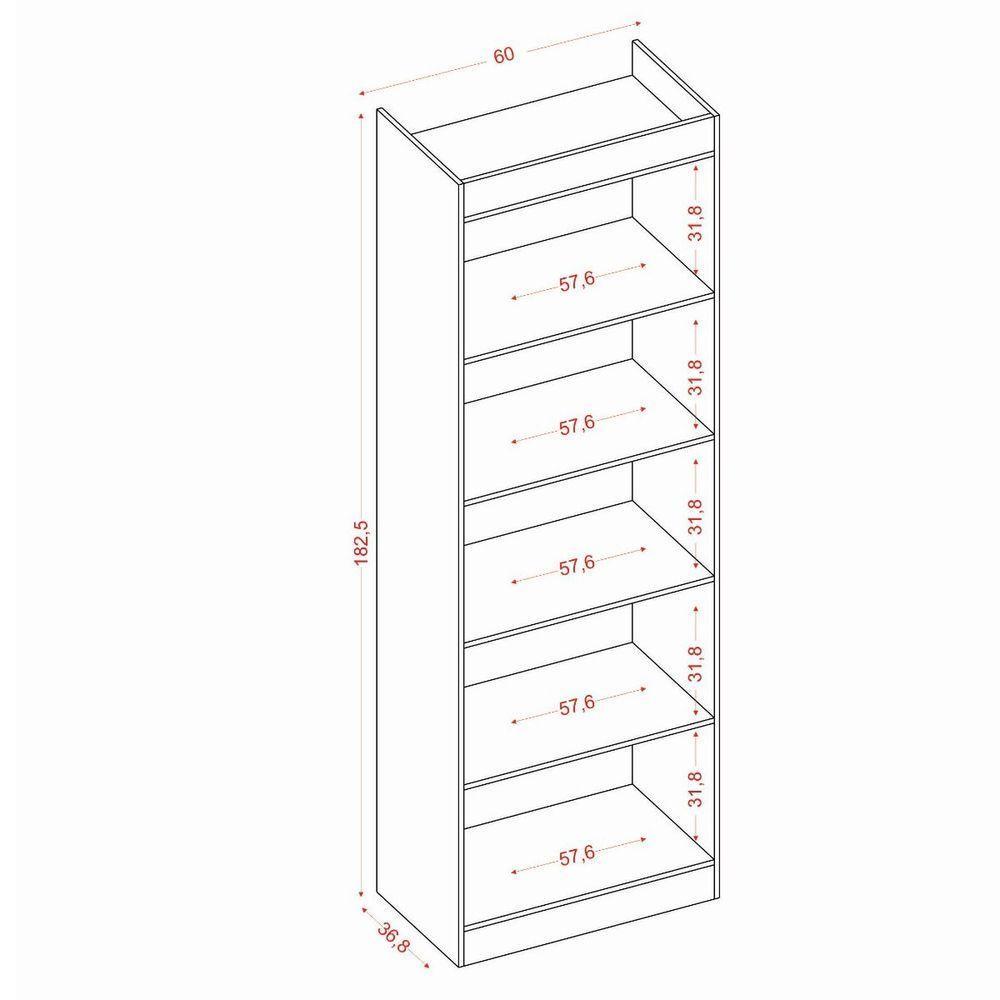 Armário Multiuso 2 Portas 4 Prateleiras Croácia Atacama/grafite - 4